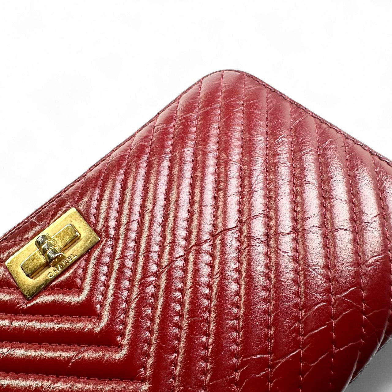 Chanel Long Wallet In Red