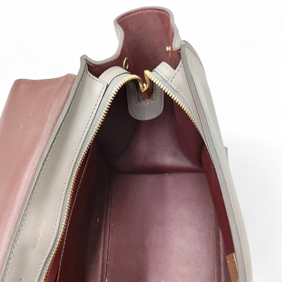 Celine Trapeze Croc Embossed In Grey